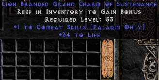 Paladin Combat Skills With Life Charm